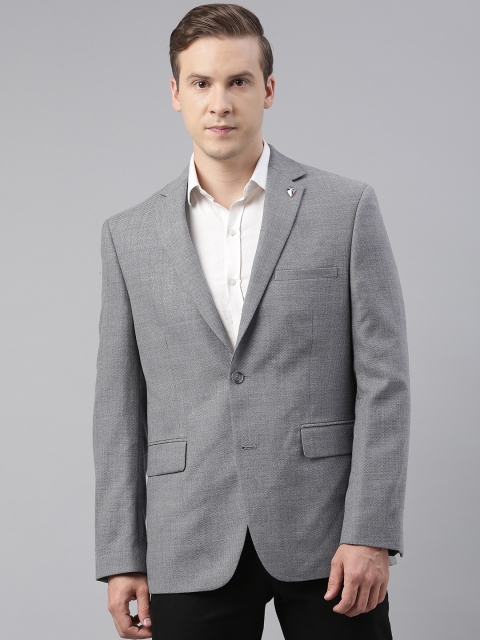 

Theme Men Grey Solid Slim-Fit Single-Breasted Casual Blazer