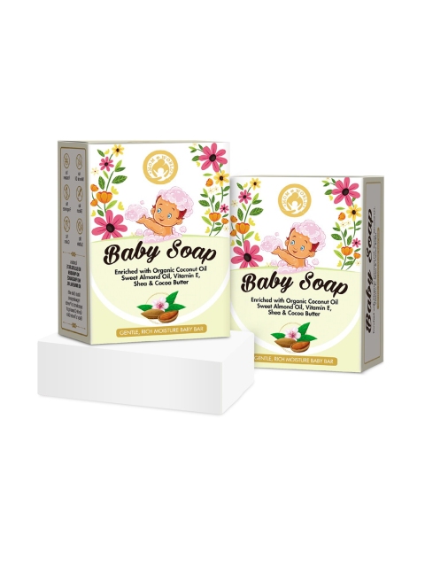 

Mom & World Pack of 2 Natural Baby Soap - 125 g each, White