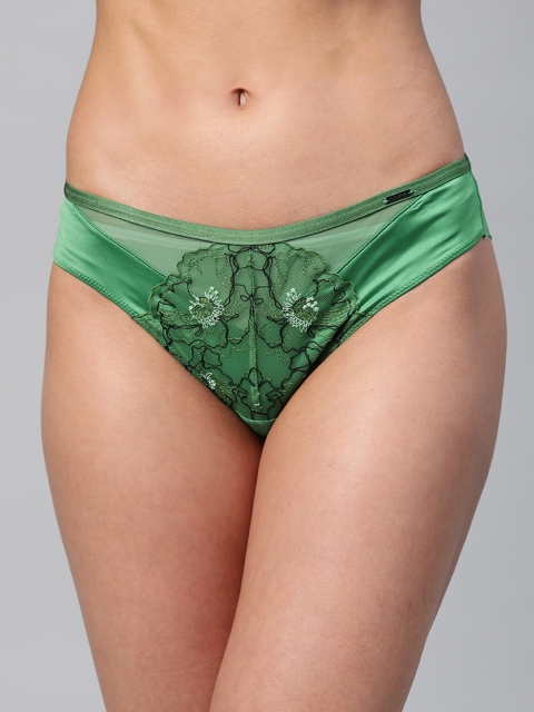 

Marks & Spencer Women Green Lace Detail Basic Briefs T816418