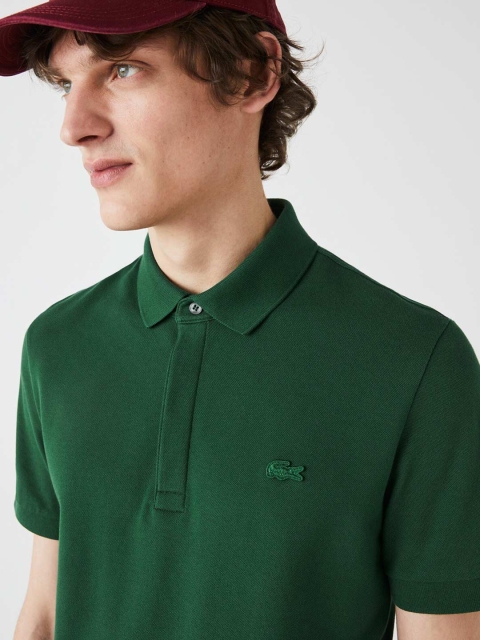 

Lacoste Men Green Solid Polo Collar T-shirt