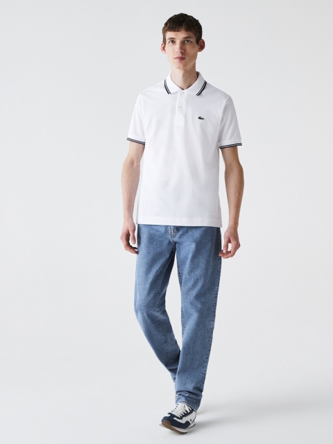 

Lacoste Men White Solid Polo Collar T-shirt