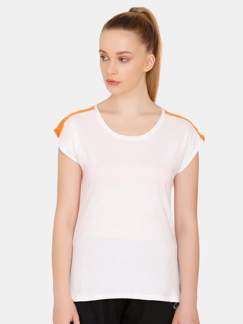

Zelocity by Zivame Women White Solid Round Neck T-shirt