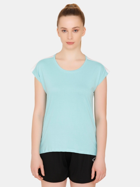 

Zelocity by Zivame Women Turquoise Blue Solid Round Neck T-shirt