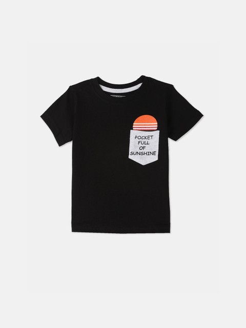

Cherokee Boys Black Solid Round Neck T-shirt