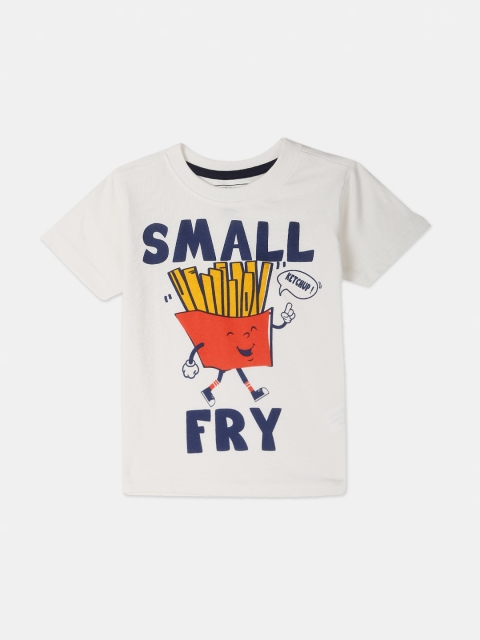 

Cherokee Boys White Typography Printed Round Neck T-shirt