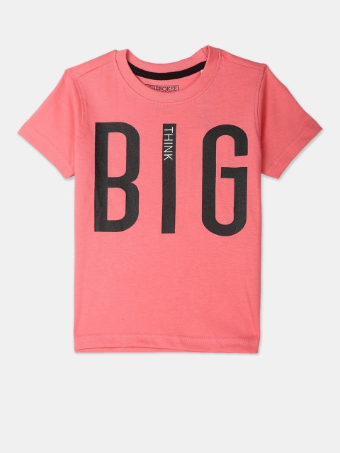 

Cherokee Boys Pink Printed Round Neck T-shirt