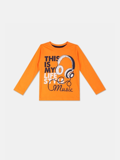 

Cherokee Boys Orange Printed Round Neck T-shirt