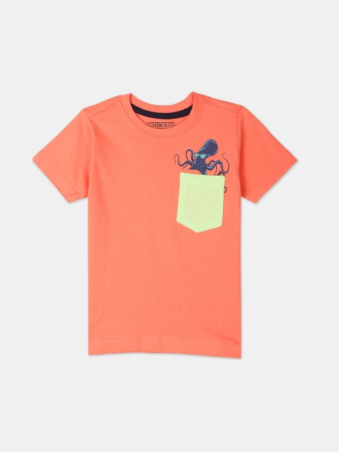 

Cherokee Boys Coral Solid Round Neck T-shirt
