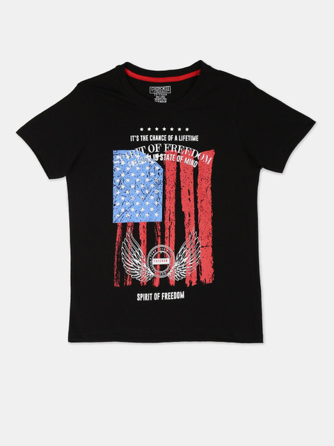

Cherokee Boys Black Printed Round Neck T-shirt