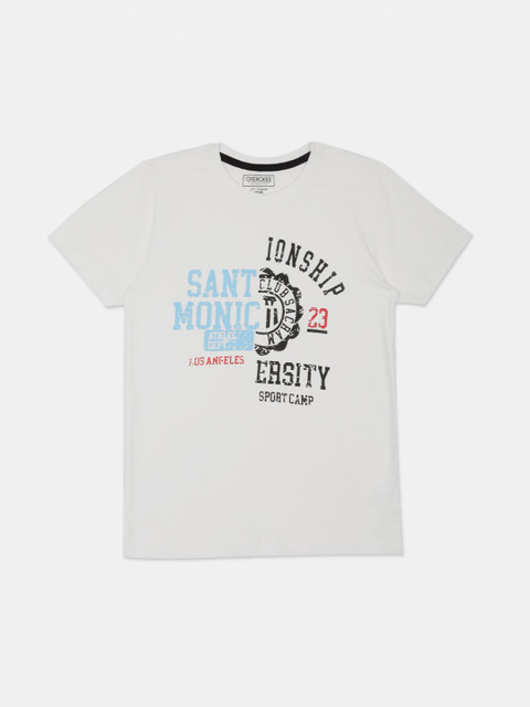 

Cherokee Boys White Printed Round Neck T-shirt