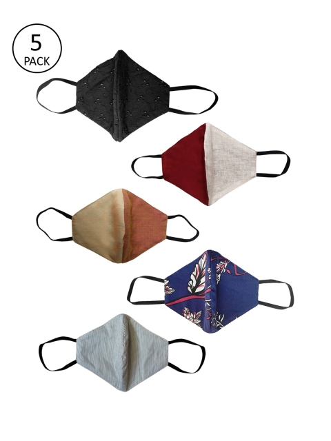 

SOIE Unisex Pack of 5 7 Layer Reusable & Washable Cloth Mask, Multi