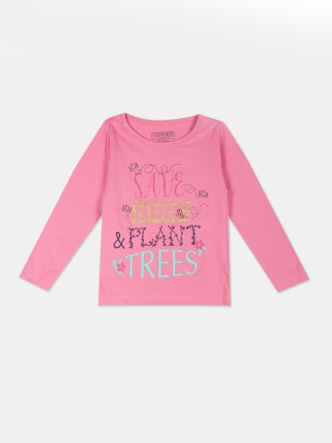 

Cherokee Girls Pink Printed Round Neck T-shirt