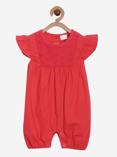 

Aomi Infant Kids Red Cotton Rompers