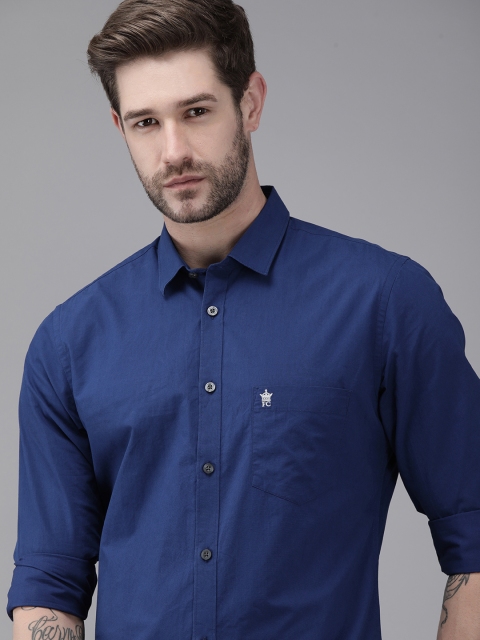 

French Connection Men Blue Slim Fit Opaque Casual Shirt