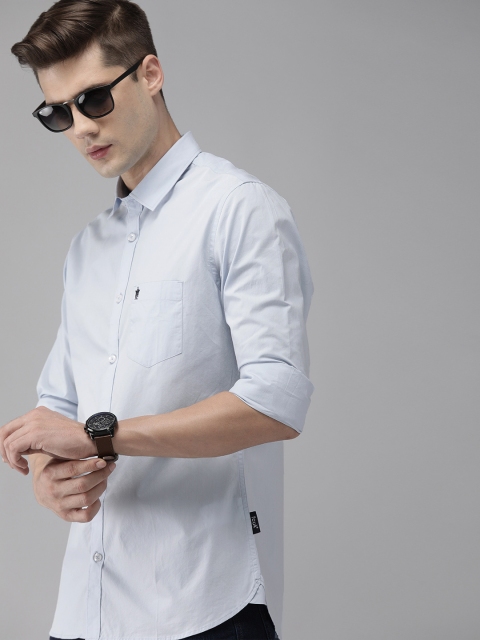 

French Connection Men Blue Slim Fit Casual Shirt