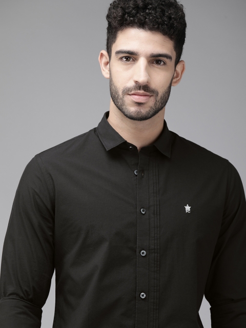 

French Connection Men Black Slim Fit Pure Cotton IND CLUBWEAR 10 Casual Shirt