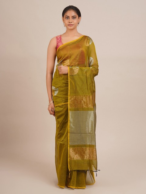 

Pothys Green Woven Design Silk Cotton Saree