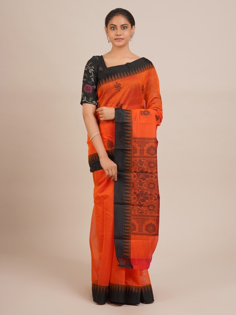 

Pothys Orange Woven Design Silk Cotton Saree