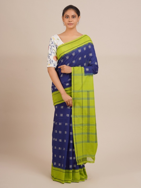

Pothys Royal Blue Pure Cotton Printed Sambalpuri Saree