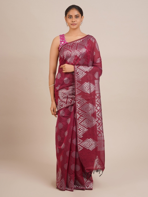 

Pothys Purple Woven Design Silk Cotton Saree