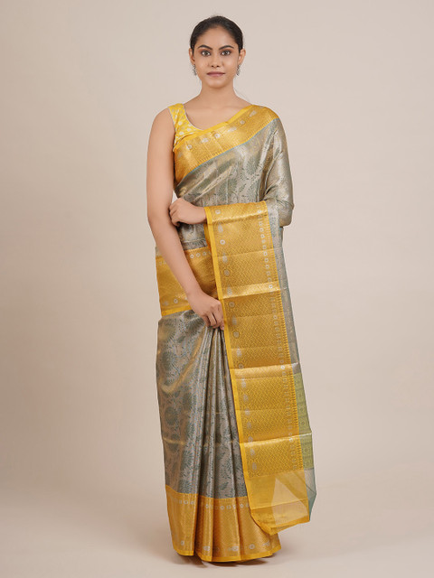 

Pothys Grey Woven Design Cotton Blend Saree