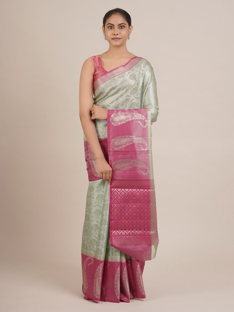 

Pothys Green Woven Design Cotton Blend Saree