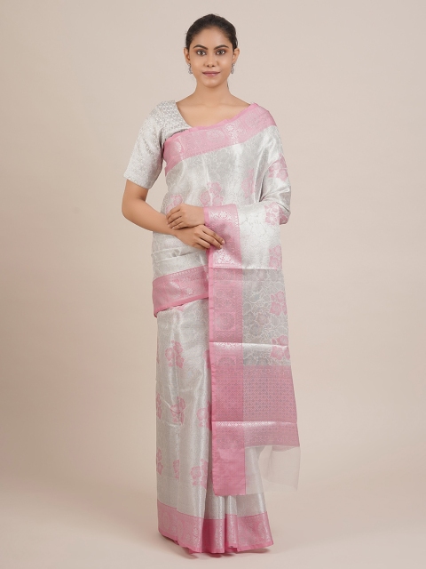 

Pothys Silver-Toned Woven Design Cotton Blend Saree