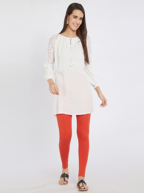 

Fusion Beats Women White Solid Tunic