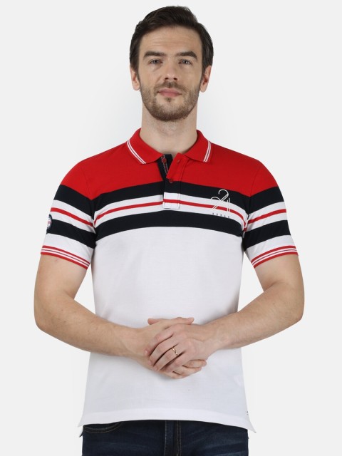 

Monte Carlo Men White Colourblocked Polo Collar T-shirt
