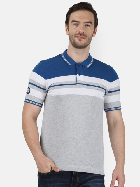 

Monte Carlo Men Grey Colourblocked Polo Collar T-shirt