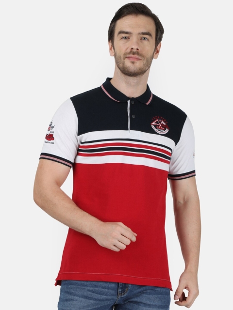 

Monte Carlo Men Red Colourblocked Polo Collar T-shirt