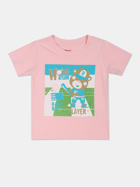 

Donuts Boys Pink Printed Round Neck T-shirt
