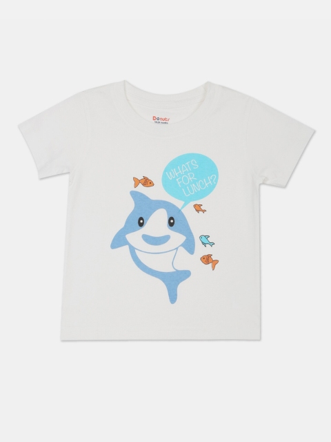 

Donuts Boys Off-White Printed Round Neck T-shirt