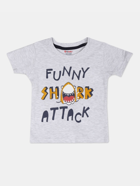 

Donuts Boys Grey Printed Round Neck T-shirt