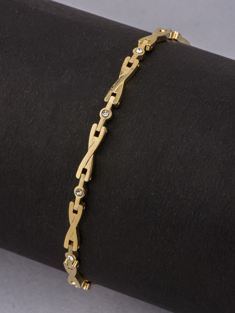 

Alankruthi Gold-Plated AD Studded Link Bracelet