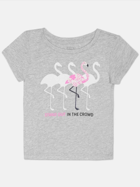 

GAP Toddler Girls Grey & Pink Flamingo Boardwalk Graphic Short Sleeve Tee