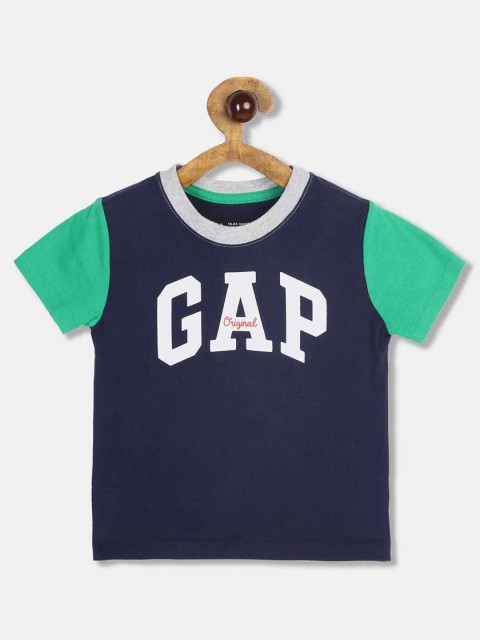 

GAP Boys Blue Printed Round Neck T-shirt
