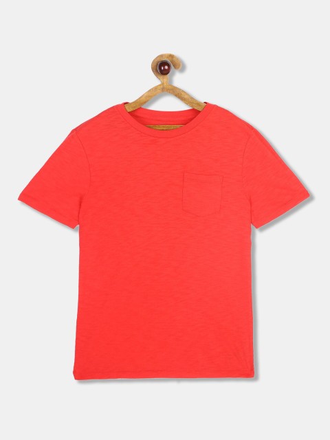 

GAP Boys Red Short Sleeve Pocket Slub Cotton Tee