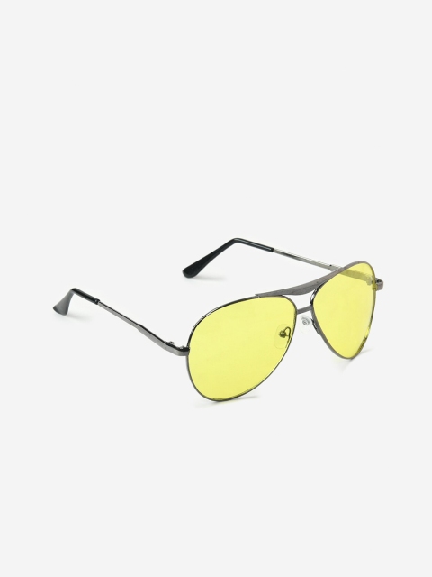 

FUZOKU Men Yellow Aviator Sunglasses