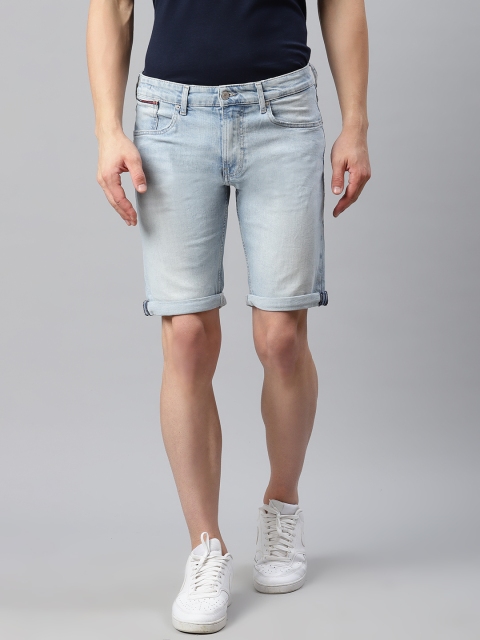 

Tommy Hilfiger Men Blue Solid Regular Fit Denim Shorts