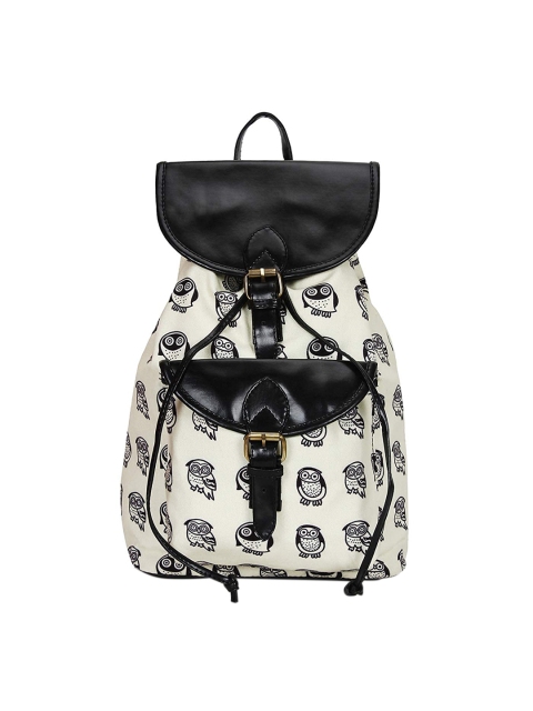 

Lychee bags Women Printed Canvas Cream Backpack