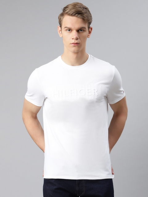 

Tommy Hilfiger Men White Embossed Effect Round Neck T-shirt