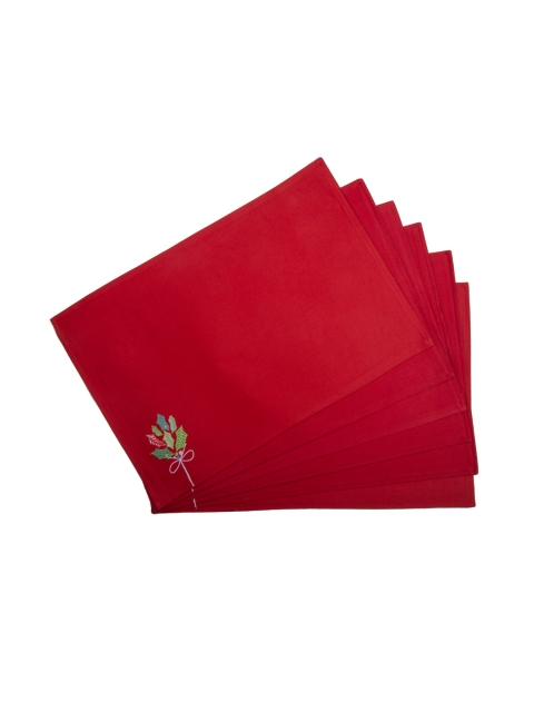 

MASPAR Red Set of 6 Embroidered Table Placemats