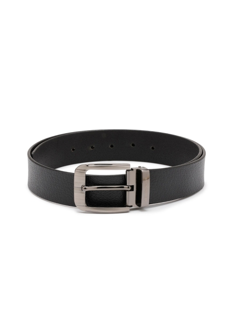 

MONOCHROME Men Black & Silver-Toned Textured Belt