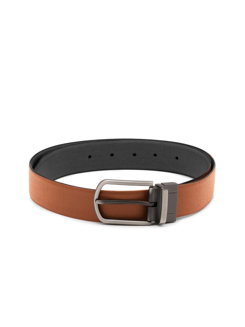 

MONOCHROME Men Black & Tan Textured Reversible Belt