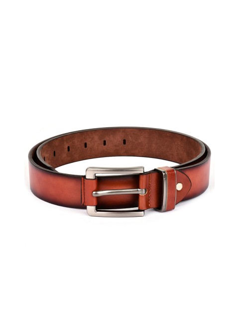 

BuckleUp Men Tan & Black Solid Belt