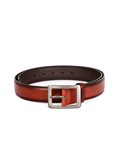 

BuckleUp Men Brown & Black Solid Belt