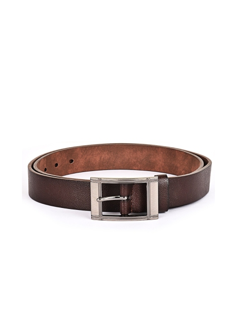 

BuckleUp Men Brown & Silver-Toned Textured Belt