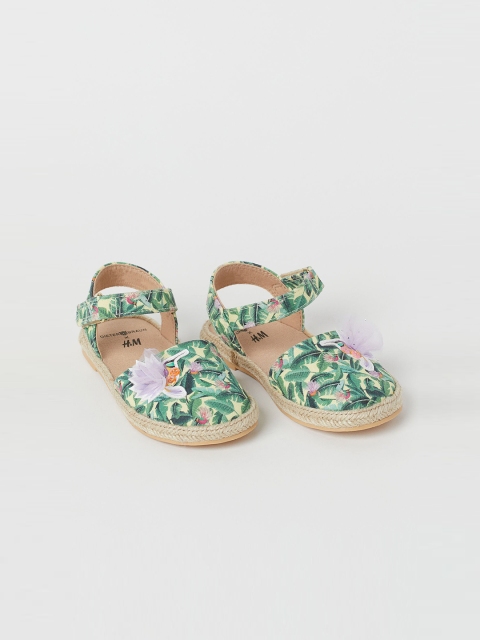 

H&M Girls Green & White Floral Patterned Sandals