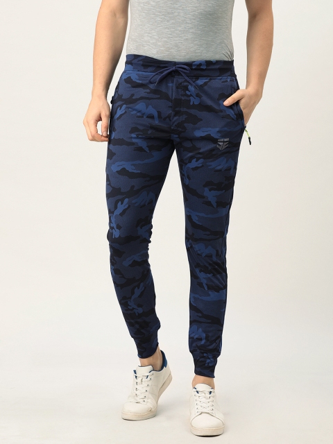 

Sports52 wear Men Blue & Black Camouflage Printed Joggers